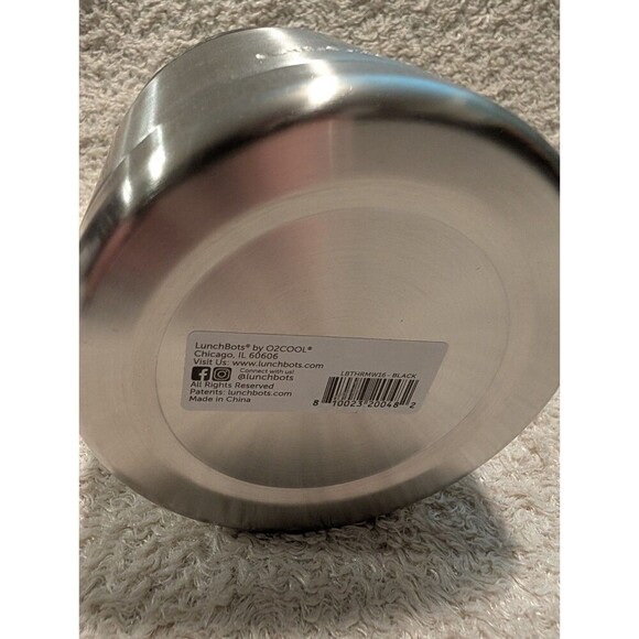 Lunchbots 16oz Wide Stainless Steel Thermos with Leakproof Vented Lid Black - Picture 4 of 9